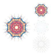 Set of round vector shapes molecular constructions with connected lines