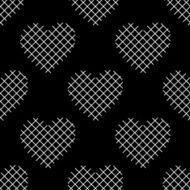 Seamless pattern with striped hearts