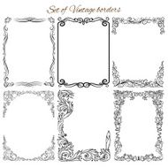 Set of Vintage frames and design elements