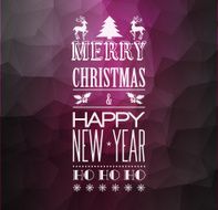 Abstract Christmas light background with retro typography
