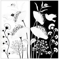 Black And White Flowers N12