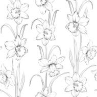 Spring flowers fabric seamless pattern N3