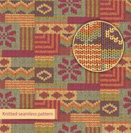 Knitted Seamless Fabric Pattern Beautiful Blue Red Pink Knit Texture N2
