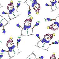Happy Christmas snowman seamless pattern N2