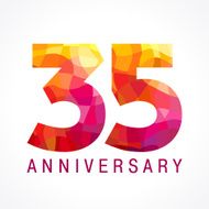 anniversary 35 red colored logo
