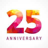 anniversary 25 red colored logo