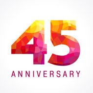 anniversary 45 red colored logo