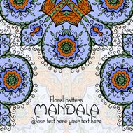 Mandala pattern design template Vintage ethnic background frame