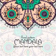 Mandala pattern design template Vintage ethnic background frame N2