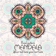 Mandala pattern design template Vintage ethnic background frame N3