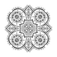 Isolated mandala pattern Vintage ethnic background frame N5