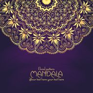 Golden mandala pattern design template Vintage ethnic background frame