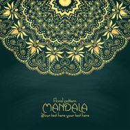 Golden mandala pattern design template Vintage ethnic background frame N2