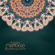Mandala pattern design template Vintage ethnic background frame N6