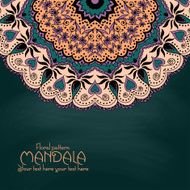 Mandala pattern design template Vintage ethnic background frame N7