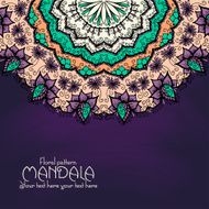 Mandala pattern design template Vintage ethnic background frame N8