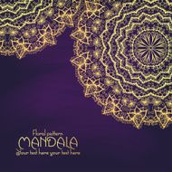 Golden mandala pattern design template Vintage ethnic background frame N3