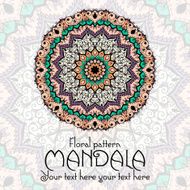 Mandala pattern design template Vintage ethnic background frame N12