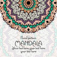 Mandala pattern design template Vintage ethnic background frame N13