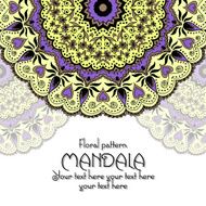 Mandala pattern design template Vintage ethnic background frame N14