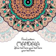 Mandala pattern design template Vintage ethnic background frame N15
