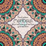 Mandala pattern design template Vintage ethnic background frame N16