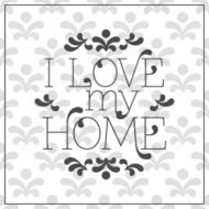 I love my Home lettering in frame on seamless background N3