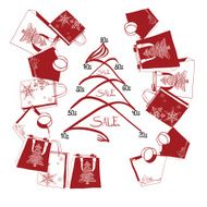fir-tree with purchases Christmas sale