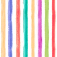 Watercolor pastel colored seamless pattern with stripes on white