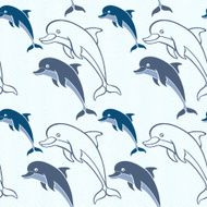 Seamless pattern with cartoon dolphins N2