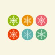 Snowflakes On Coloured Circles