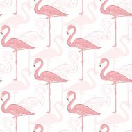 Vector seamless pattern with flamingos N2