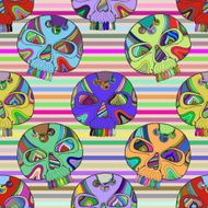 Vector Day of The Dead seamless background skull pattern