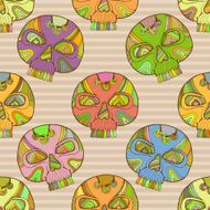 Vector Day of the Dead seamless pattern colorful skull background
