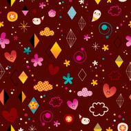 cute characters seamless pattern