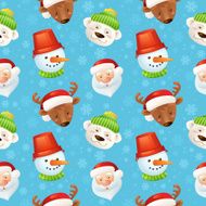 Christmas characters seamless pattern