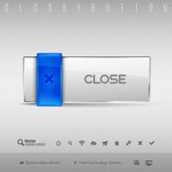 Blue and Gray Button N17