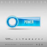 Blue Plastic Button N28