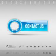 Blue Plastic Button N31