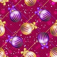 New Year pattern with ball Christmas wallpaper N7