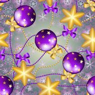 New Year pattern with ball Christmas wallpaper N13