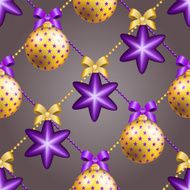 New Year pattern with ball Christmas wallpaper N14