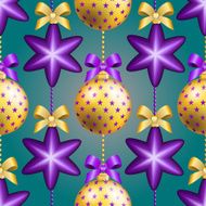 New Year pattern with ball Christmas wallpaper N15