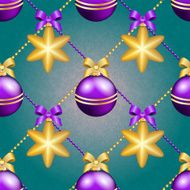 New Year pattern with ball Christmas wallpaper N17