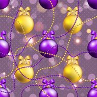 New Year pattern with ball Christmas wallpaper N18