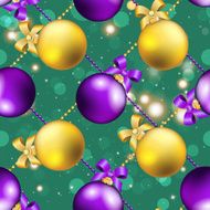 New Year pattern with ball Christmas wallpaper N20