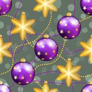 New Year pattern with ball Christmas wallpaper N49