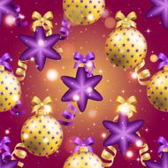 New Year pattern with ball Christmas wallpaper N50