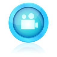 Blue vector video button