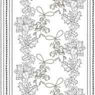 Seamless pattern with poinsettia flowers mistletoe and holly N2